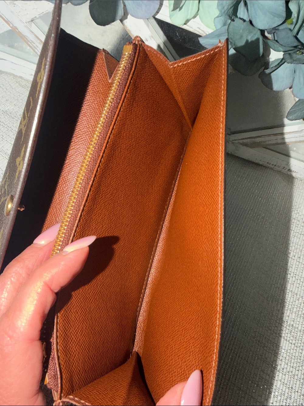 Louis Vuitton Monogram Canvas Continental Wallet in Brown and Gold - Picture 6 of 14